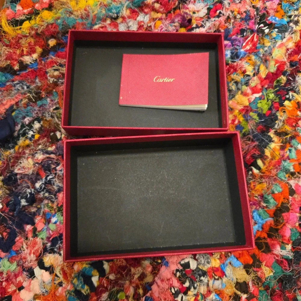 Cartier Presentation Box For Leather Gift Red Logo Gold Luxury Design Packaging